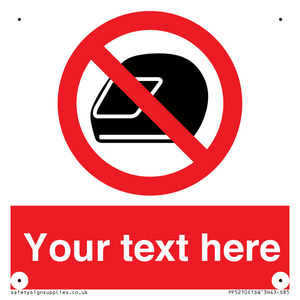 Custom No Motorcycle Helmets Sign